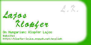 lajos klopfer business card